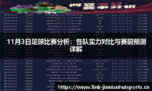 11月3日足球比赛分析：各队实力对比与赛前预测详解